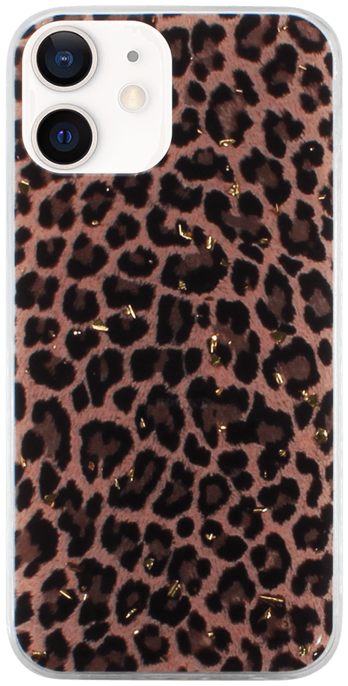 Apple iPhone 12 kemény hátlap Gold Glam Leopard