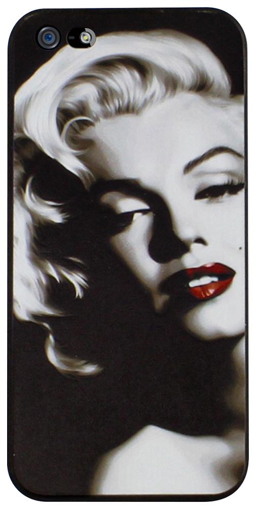 Apple iPhone 5 szilikon tok Marylin Monroe mintás fekete/fehér