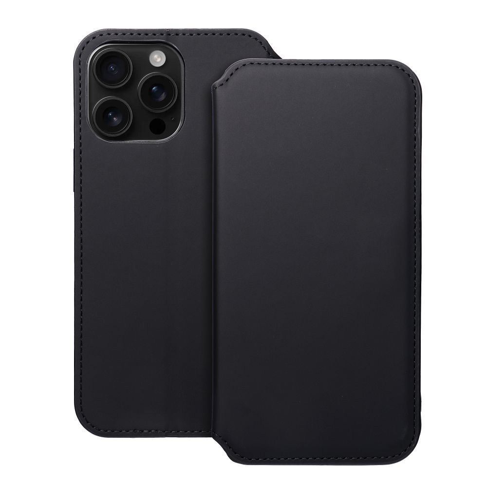 DUAL POCKET Book tok – Praktikus és elegáns védelem iPhone 16 Pro Max készülékhez fekete színben