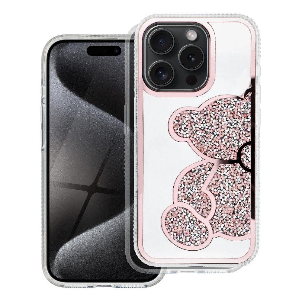 TEDDY BEAR Tok iPhone 12/ 12 Pro, Rózsaszín – Elegancia és Védelem Egyben