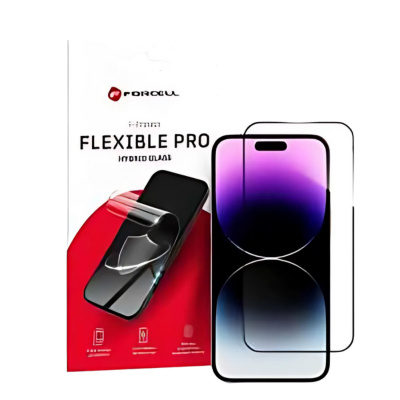 Forcell Flexible Nano Üveg 5D – iPhone 13/13 Pro/14 (Fekete kerettel)